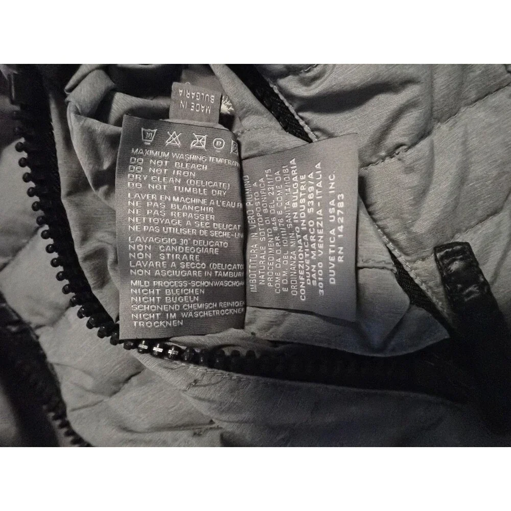 Duvetica Jacket Mens 46 Small Two Tone Gray Navy Down Puffer Hooded Packable